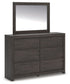 Fraluna - Dresser And Mirror - Charcoal
