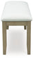 Calmoro - Large Upholstered Dining Room Bench - Off White / Gray