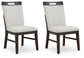 Neymorton - Dining Upholstered Side Chair (Set of 2) - Light Gray / Brown