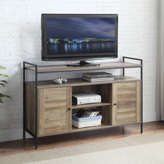 Baina - TV Stand - Rustic Oak & Black