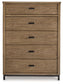 Tomtyn - Five Drawer Chest - Light Brown