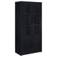 Riva - 4-Door Tall Accent Display Cabinet LED Lighting - Black