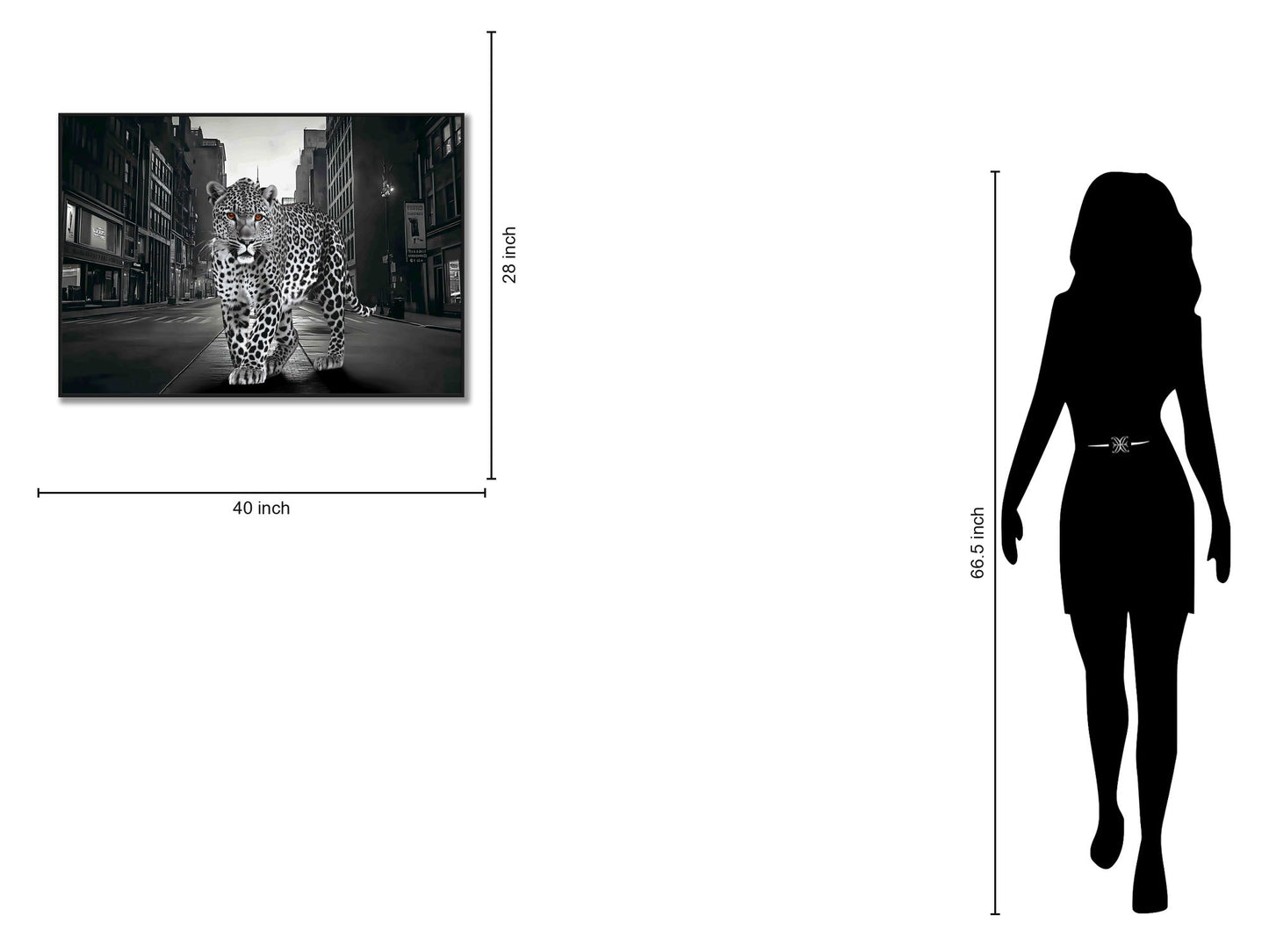 Noir Stroll - 28" x 40" Framed Wall Art - Black