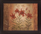 Amber Lily Trio - 28" x 34" Framed Wall Art - Light Brown