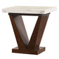 Forbes - End Table - White Marble Top & Walnut