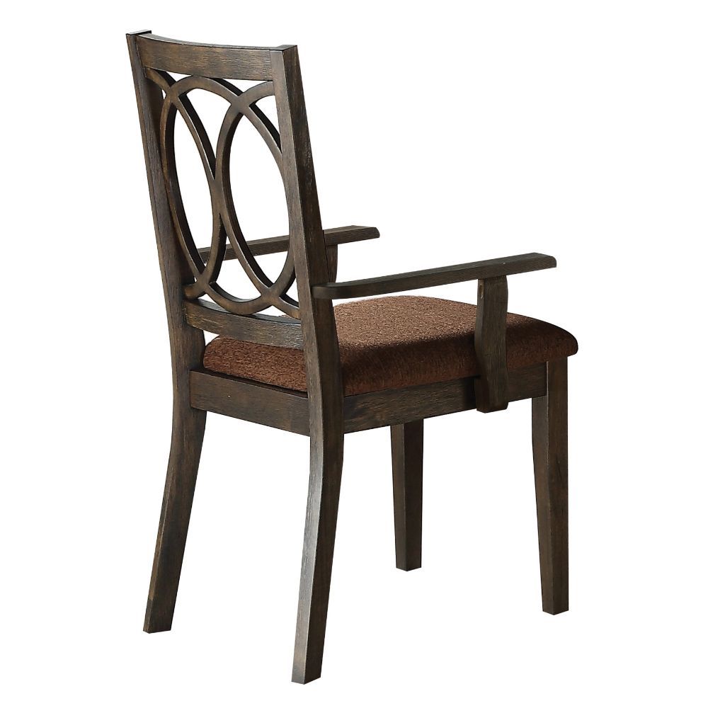Jameson - Arm Chair Set of 2) - Brown Fabric & Espresso