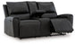 Glossmore - Reclining Loveseat With Console - Black