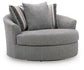 Creston Heights - Oversized Swivel Accent Chair - Smolder