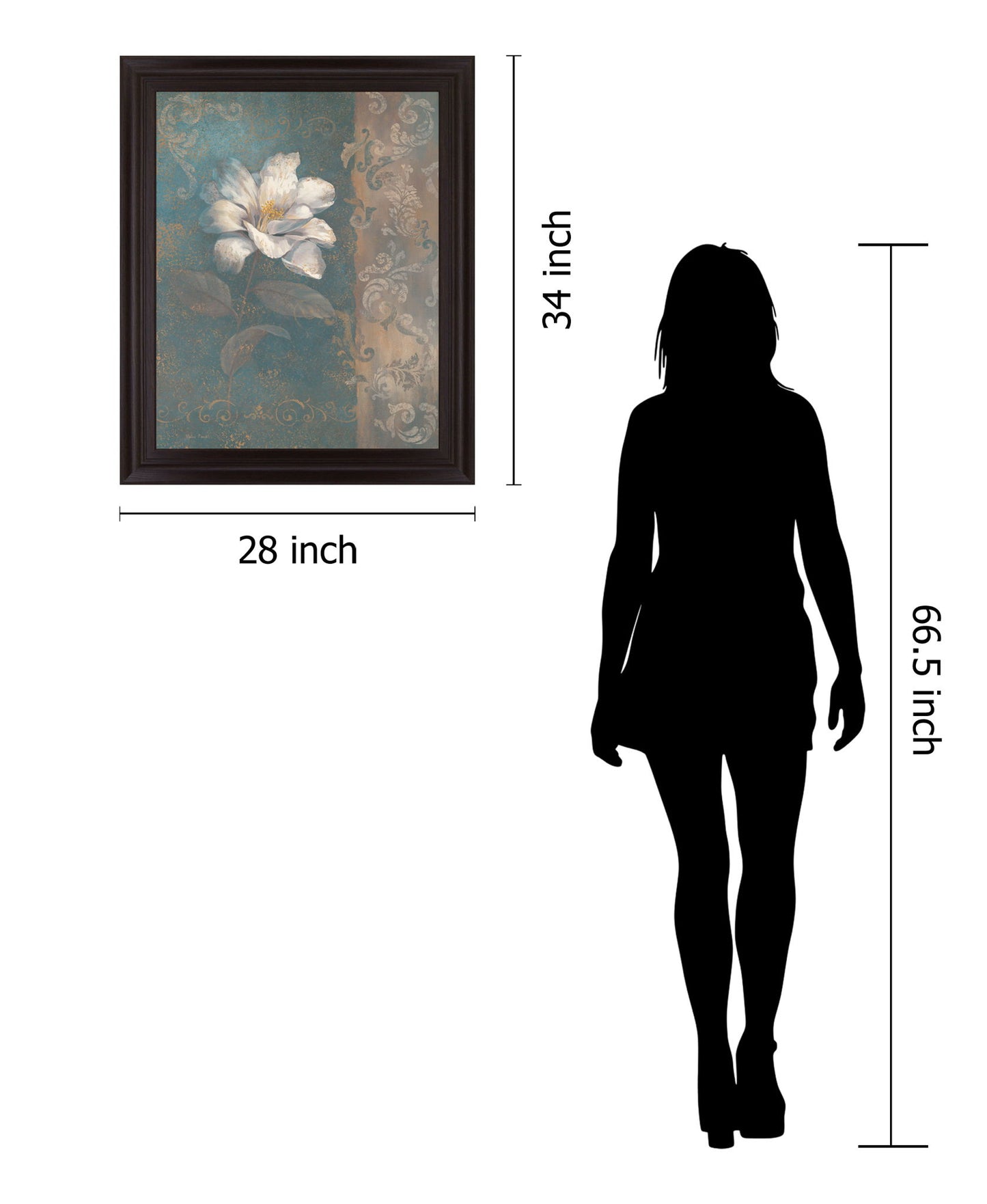 Opaline Majesty - 28" x 34" Framed Wall Art - Blue