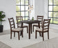 Barton - 5 Piece Round Wood Dining Table Set - Dark Brown