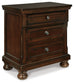 Porter - Two Drawer Night Stand - Dark Brown