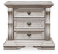 Bruchandi - Three Drawer Night Stand - Antique White