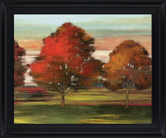 Crimson Grove - 28" x 34" Framed Wall Art - Orange
