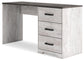 Shawburn - Home Office Desk - White / Dark Charcoal Gray