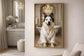 Spa Pup I Hand-Embellished Canvas In Frame - Black / Gold
