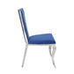 Azriel - Side Chair Set of 2) - Blue Velvet & Mirroed Silver