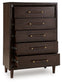 Dantenton - Five Drawer Chest - Merlot