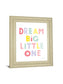 Dream Big Little One By Ann Kelle - Framed Print Wall Art - White