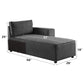 Silvester - Modular Chaise With 2 Pillows - Gray Fabric