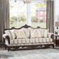 Nayla - Sofa With 4 Pillows - Pattern Fabric & Cherry