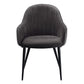 Caspian - Side Chair Set of 2) - Dark Gray Fabric & Black