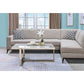 Feit - Coffee Table - Faux Marble Top & Champagne