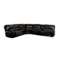 Saul - Power Motion Sectional Sofa - Black Leather-Aire