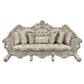 Danae - Sofa With 7 Pillows - Fabric, Champagne & Gold