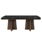 Estella - Dining Table With Marble Top - Black Natural Marble Top & Walnut