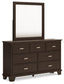 Covetown - Dresser And Mirror - Dark Brown
