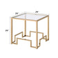 Damien - End Table - Clear Glass & Champagne