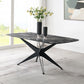 Klaus - Dining Table - Crystal Tempered Glass Top & Black Finish