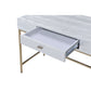 Piety - Writing Desk (Same Ac00893) - Silver Synthetic Leather & Champagne
