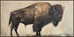 "Majestic Bison" Hand-Embellished Canvas In Frame - Brown / Earthy Tones