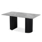 Leander - Dining Table With Ceramic Top - Gray & Black