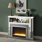 Noralie - 51" Fireplace With LED - Mirrored & Faux Diamonds