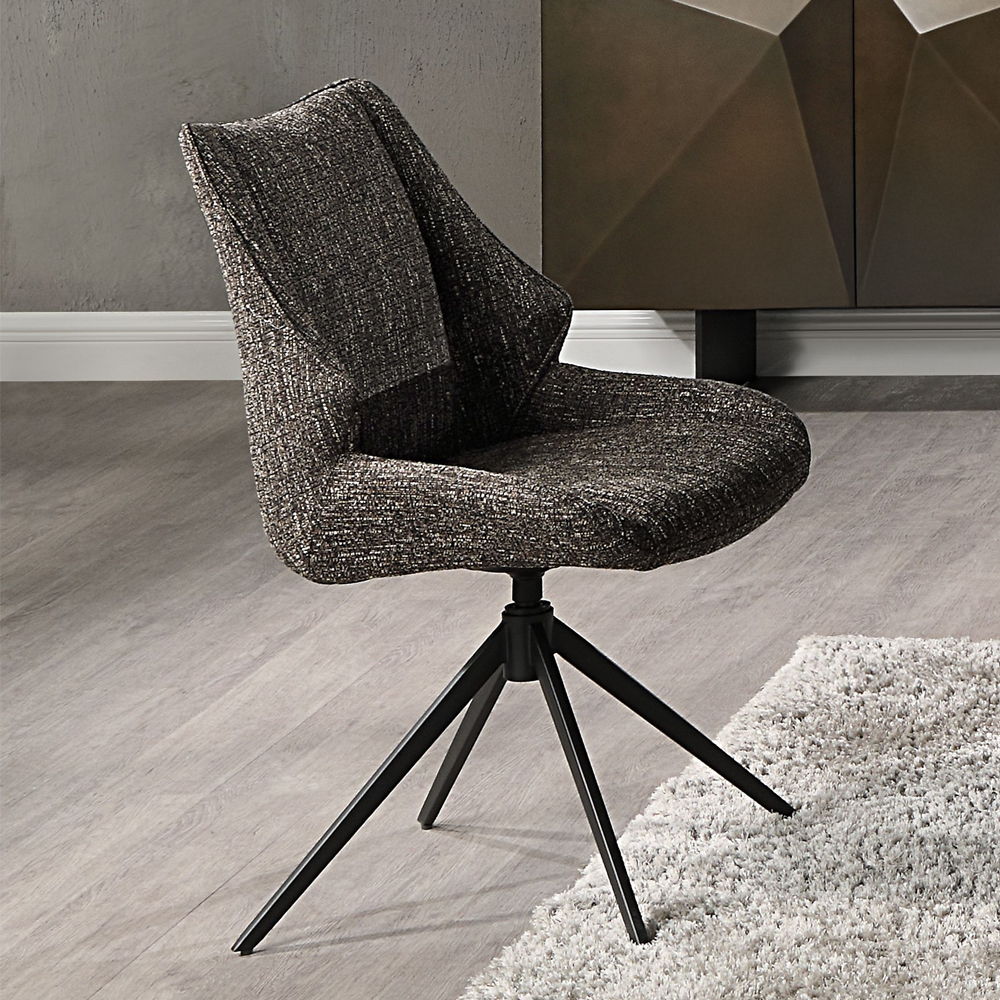 Malika - Side Chair With Swivel Set of 2) - Brown Chenille