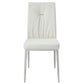Kamaile - Side Chair (Set of 2) - Beige Synthetic Leather & Chrome