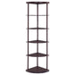 Bonwick - Wood 5-Shelf Corner Bookshelf - Cappuccino