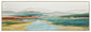 Sunlit Aqua Pass - 20" x 60" Framed Wall Art - Beige