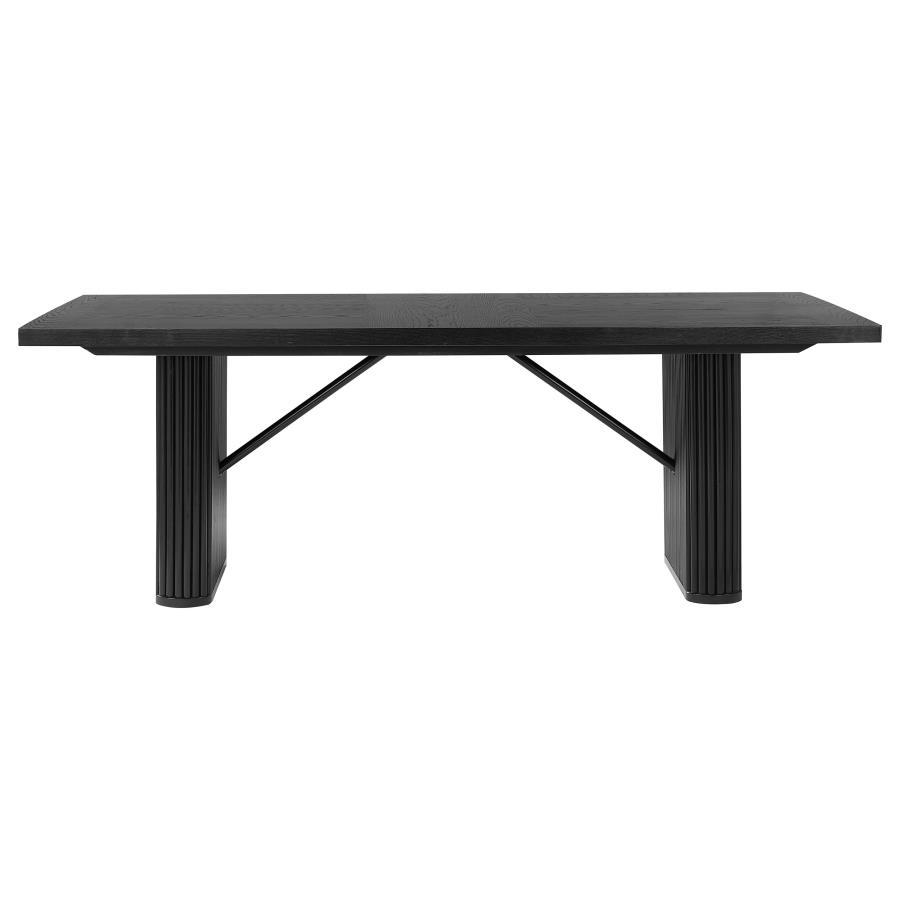 Catherine - Rectangular Double Pedestal Dining Table - Black