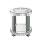 Noralie - 20" Round End Table - Mirrored & Faux Diamonds