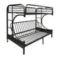 Eclipse - Twin Long/Queen Futon Bunk Bed - Black