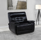 Hewitt - Leather Upholstered Dual Power Recliner Chair - Black