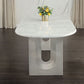 Zayn - Dining Table - White Natrual Marble Top & White