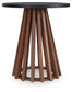 Kallari - Round End Table - Warm Brown / Black