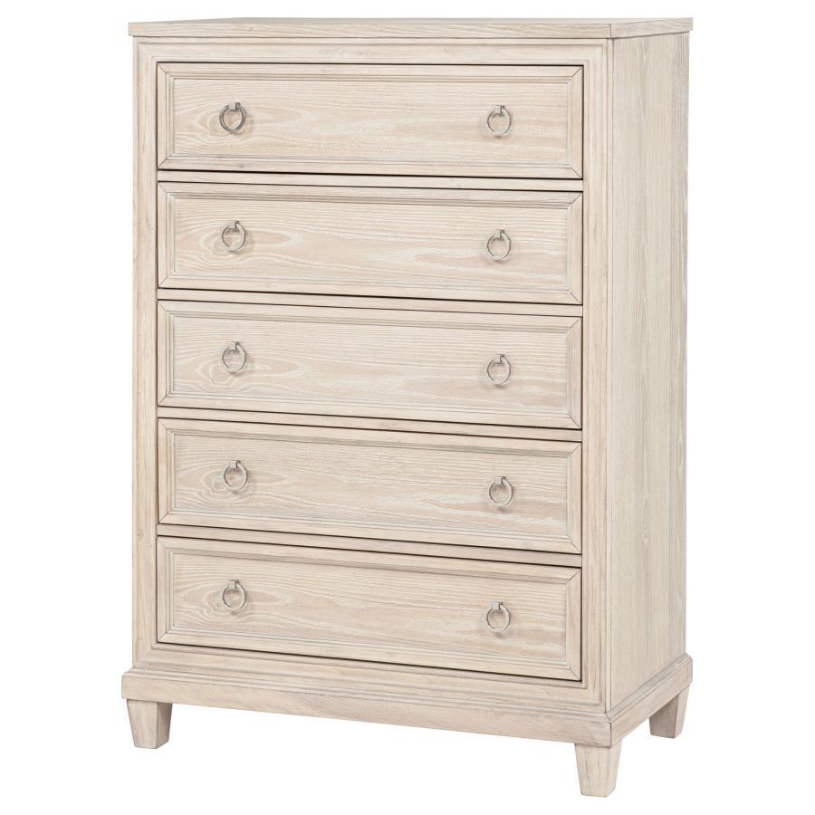 Pembroke - 5-Drawer Chest Of Drawers - Washed Oak