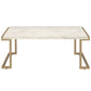 Boice II - Coffee Table - Faux Marble Top & Champagne