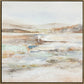 "Serene Horizons II" Hand-Embellished Canvas In Frame - White / Orange / Blue