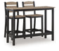 Shoreline Beach - Outdoor Counter Table And 2 Barstools (Set of 3) - Black / Beige